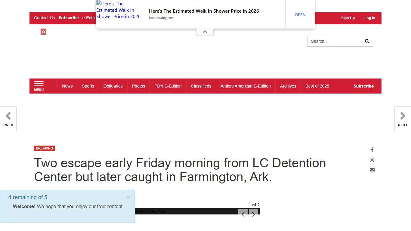 Two escape early Friday morning from LC Detention Center but later caught in Farmington, Ark. News poteaudailynews.com